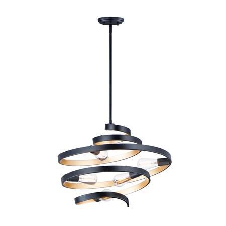 Twister 5-Light 25 Wide Black / Gold Pendant Light